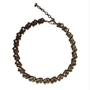 Vintage gold dior logo necklace